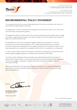 ENVIRONMENT STATEMENT POLICY